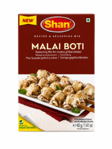 Shan Malai Boti Masala 40g – Creamy Grilled Chicken Seasoning Mix