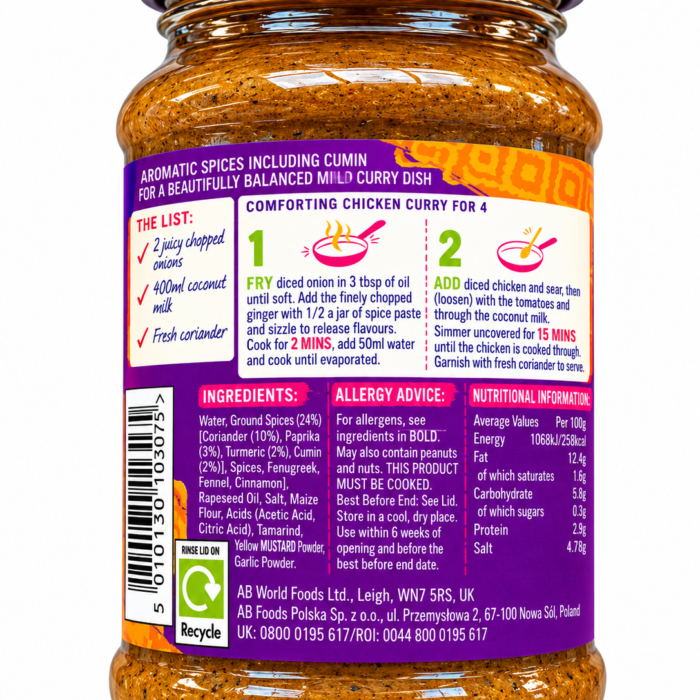 Pataks Mild Curry Spice Paste_1 Pataks Mild Curry Spice Paste_1