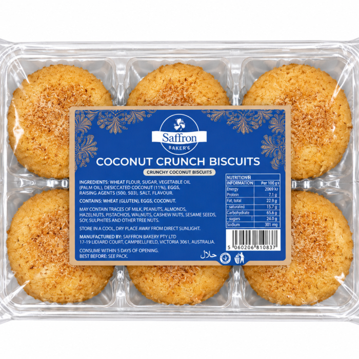 Saffron Coconut Crunch Biscuits